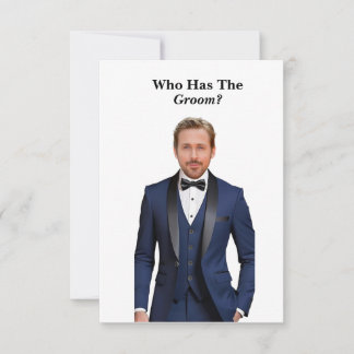 Who Has the Groom? Scratch OFF card, Bridal shower Thank You Card