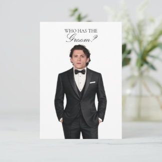 Who Has the Groom? Scratch OFF card, Bridal shower Thank You Card
