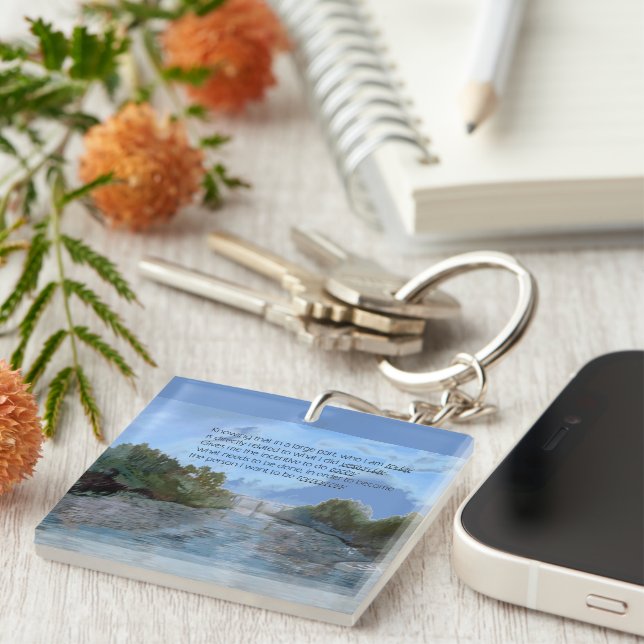 Who I am Today Inspirational Keychain (Front Right)