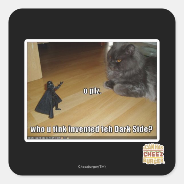 Who invented the dark side? square sticker (Front)