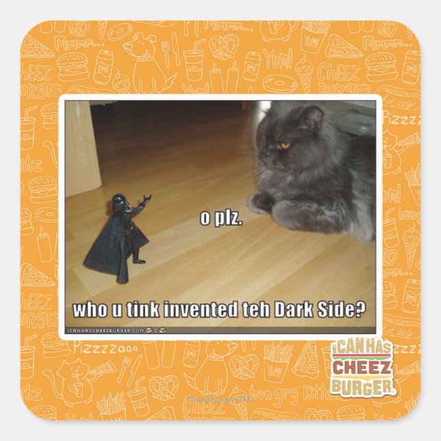 Who invented the dark side? square sticker (Front)