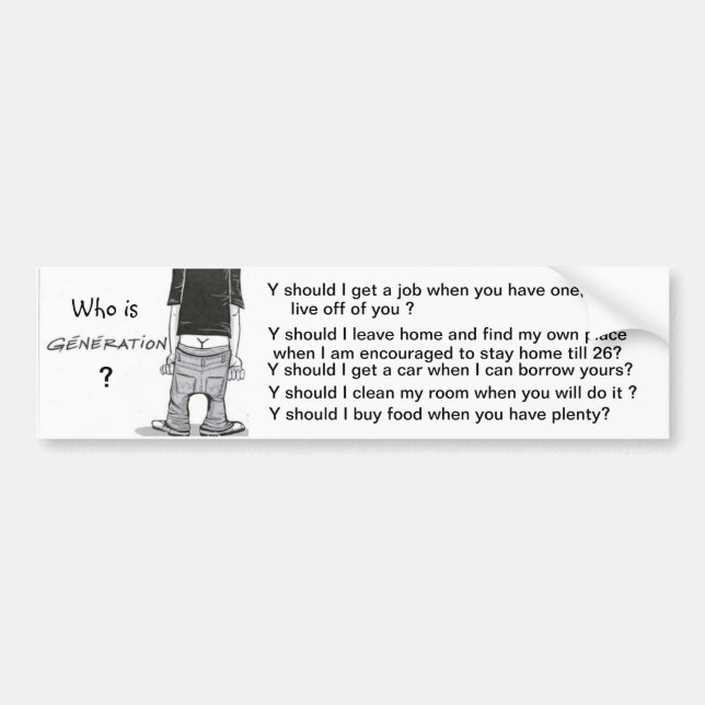 Who is Generation Y? Bumper Sticker (Front)