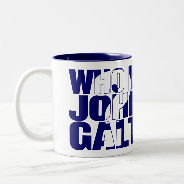 Who is John Galt? 11oz mug blue (Left)