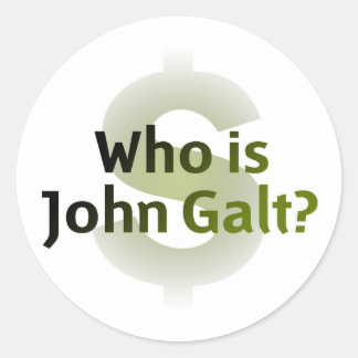 Who Is John Galt? Money Symbol Classic Round Sticker