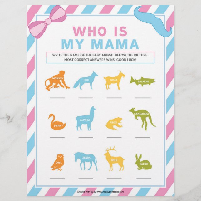 Who Is My Mama [Gender Surprise] Letterhead (Front)