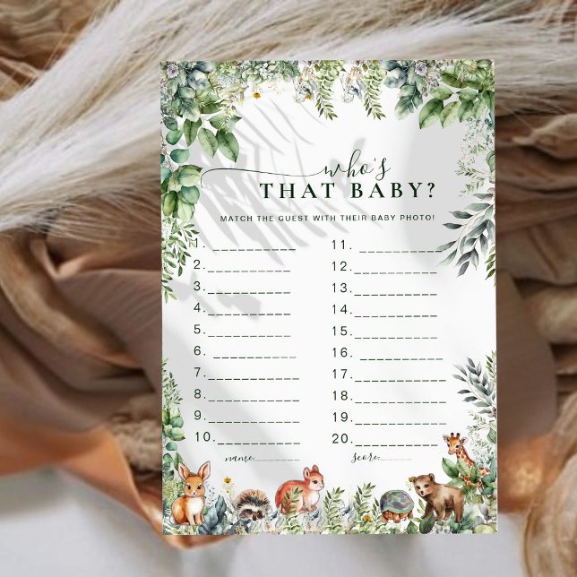 Who Is That Baby Boho Woodland Baby Shower Game (Creator Uploaded)