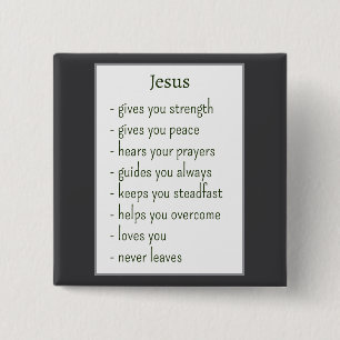 Who Jesus is Comforting Reminder Keepsake Gift 2 Inch Square Button