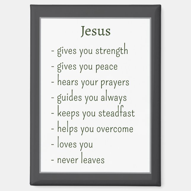 Who Jesus is Comforting Reminder Keepsake Gift Magnet (Front)
