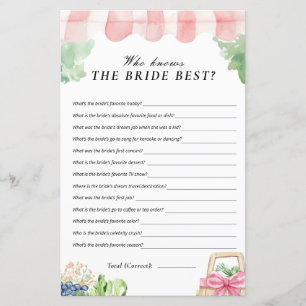 Who Knows Bride Best Fresh Off Market Bridal Game