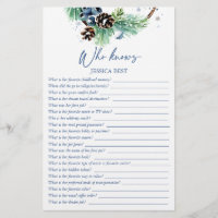Who knows bride best winter bridal shower game