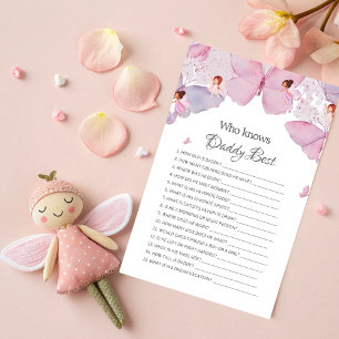 Who Knows Daddy Best Pink fairy Baby Shower Game 