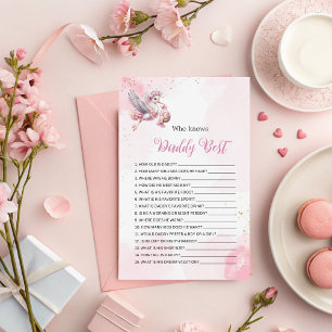 Who Knows Daddy Best? Pink Stork Girl Baby Shower 