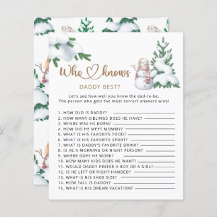 Who knows daddy best winter baby shower game