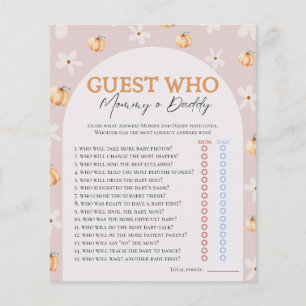 Who Knows Fall Pumpkin & Daisy Baby Shower Game