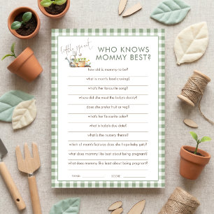 Who Knows Mom Best Baby Shower Game card