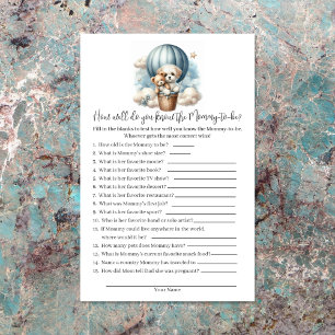 Who Knows Mommy Best Baby Shower Game Card