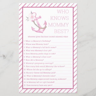 Who Knows Mommy Best Baby Shower Game   Nautical A