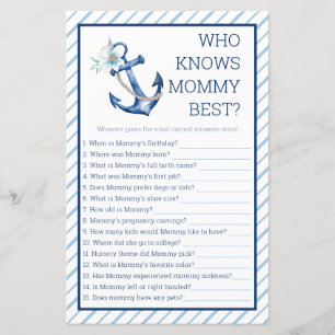 Who Knows Mommy Best Baby Shower Game   Nautical B