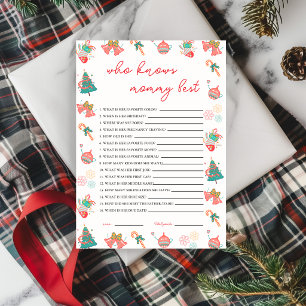 Who Knows Mommy Best Christmas Baby Shower Card