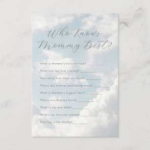 Who Knows Mommy Best Cloud Nine Baby Shower  Enclosure Card