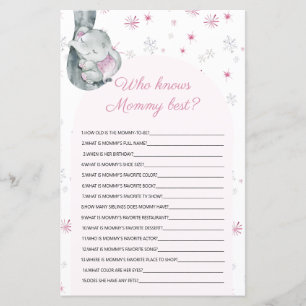 Who knows Mommy best Elephant Baby Shower Game