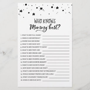 Who knows mommy best? Game Baby Shower Party game