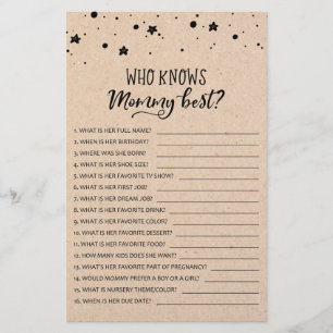 Who knows mommy best? Game Baby Shower Party game