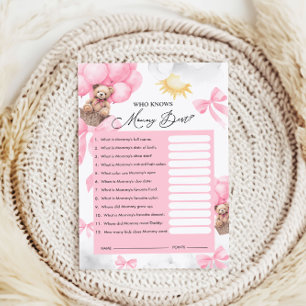 Who Knows Mommy Best Game Cards