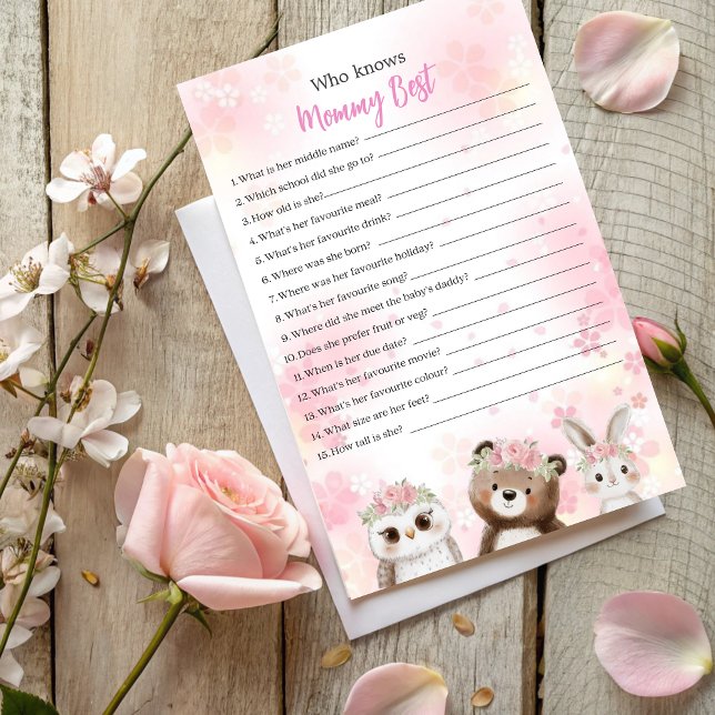 Who Knows Mommy Best Game - Woodland Theme (Creator Uploaded)