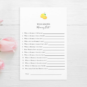 Who knows Mommy Best Lemon Baby Shower Game