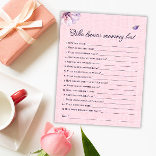Who Knows Mommy Best Pink Baby Shower Game