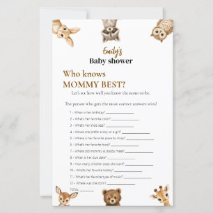 Who Knows Mommy Best? Safari Baby Shower Game