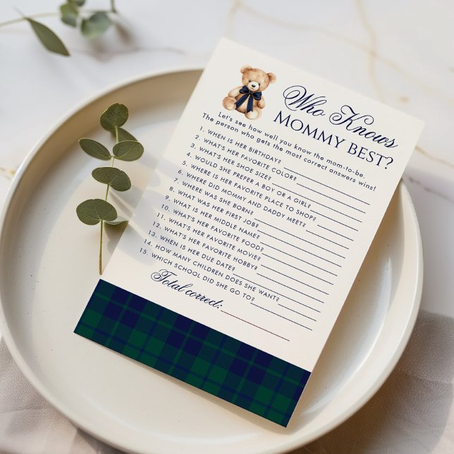 Who knows mommy best Teddy Bear Navy Plaid game (Creator Uploaded)