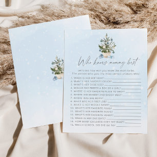 Who knows mommy best Winter blue baby shower game