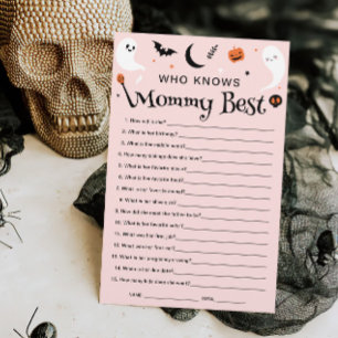 Who Knows Mommy Pink Halloween Baby Shower Game