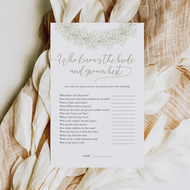 Who Knows The Bride And Groom Best Bridal Game Flyer (Creator Uploaded)