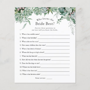 Who Knows the Bride Best Bridal Game