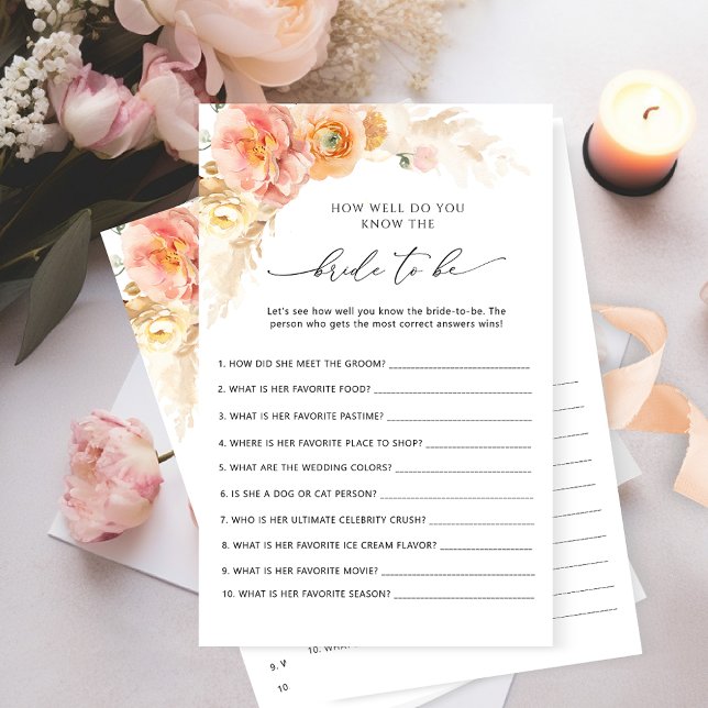 Who Knows the Bride Best Floral Bridal Shower Game (Creator Uploaded)