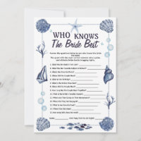 Who Knows the Bride Best Game Nautical bridal 
