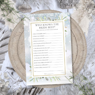 Who Knows The Bride Best Winter Bridal Shower Game