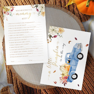 Who Knows the Mommy Best Fall Baby Shower Game Invitation