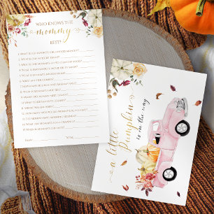 Who Knows the Mommy Best Fall Baby Shower Game Invitation