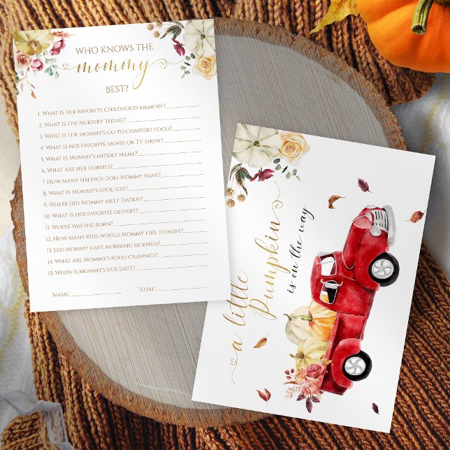 Who Knows the Mommy Best Fall Baby Shower Game Invitation (Creator Uploaded)