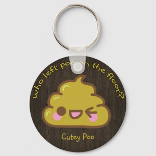Who left "cutey" poo on the floor? keychain