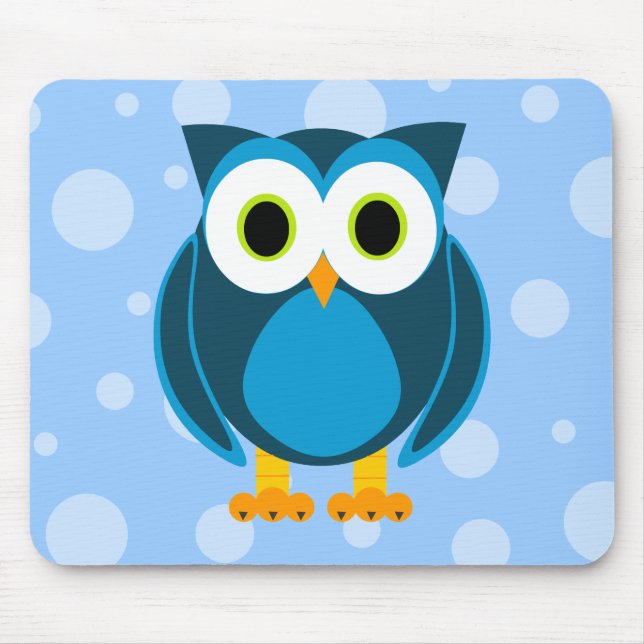 Who? Mr. Owl Cartoon Mouse Pad (Front)