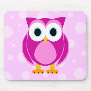 Who? Mrs. Owl Cartoon Mouse Pad