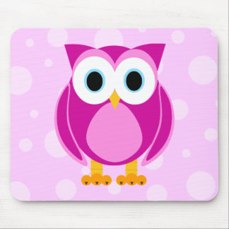 Who? Mrs. Owl Cartoon Mouse Pad