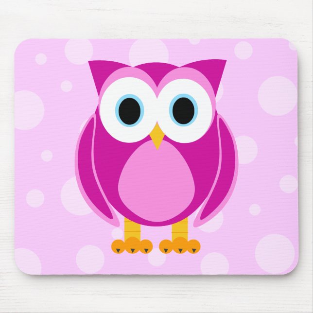 Who? Mrs. Owl Cartoon Mouse Pad (Front)