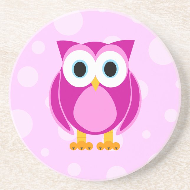 Who? Mrs. Pink Owl Coaster (Front)