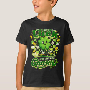 Who Needs Luck With All This Charm Shamrock Retro  T-Shirt
